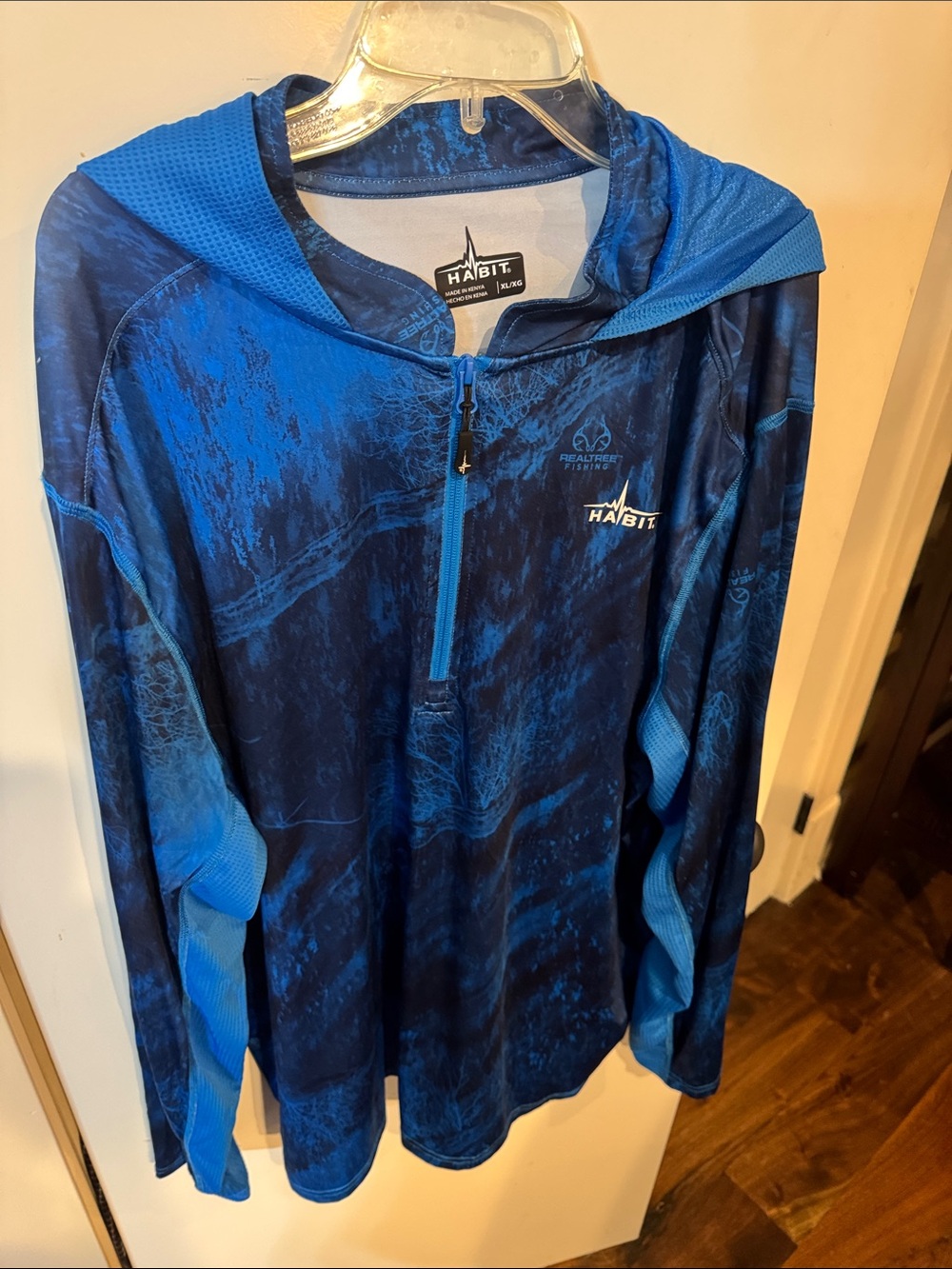 Realtree Black and Blue Habit Logo Fishing Shirt